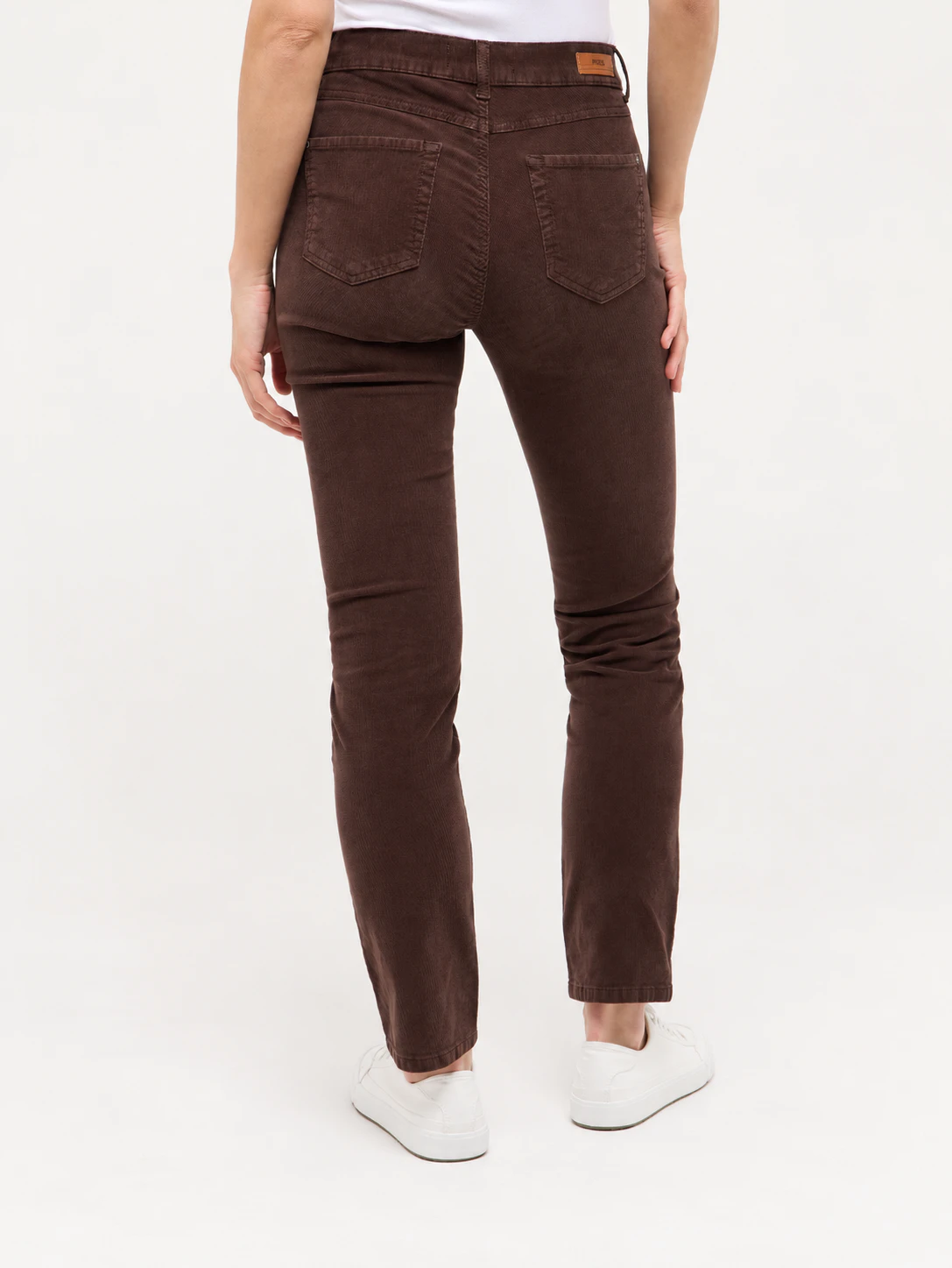 Braune ANGELS Feincordhose mit schmaler Rippenstruktur