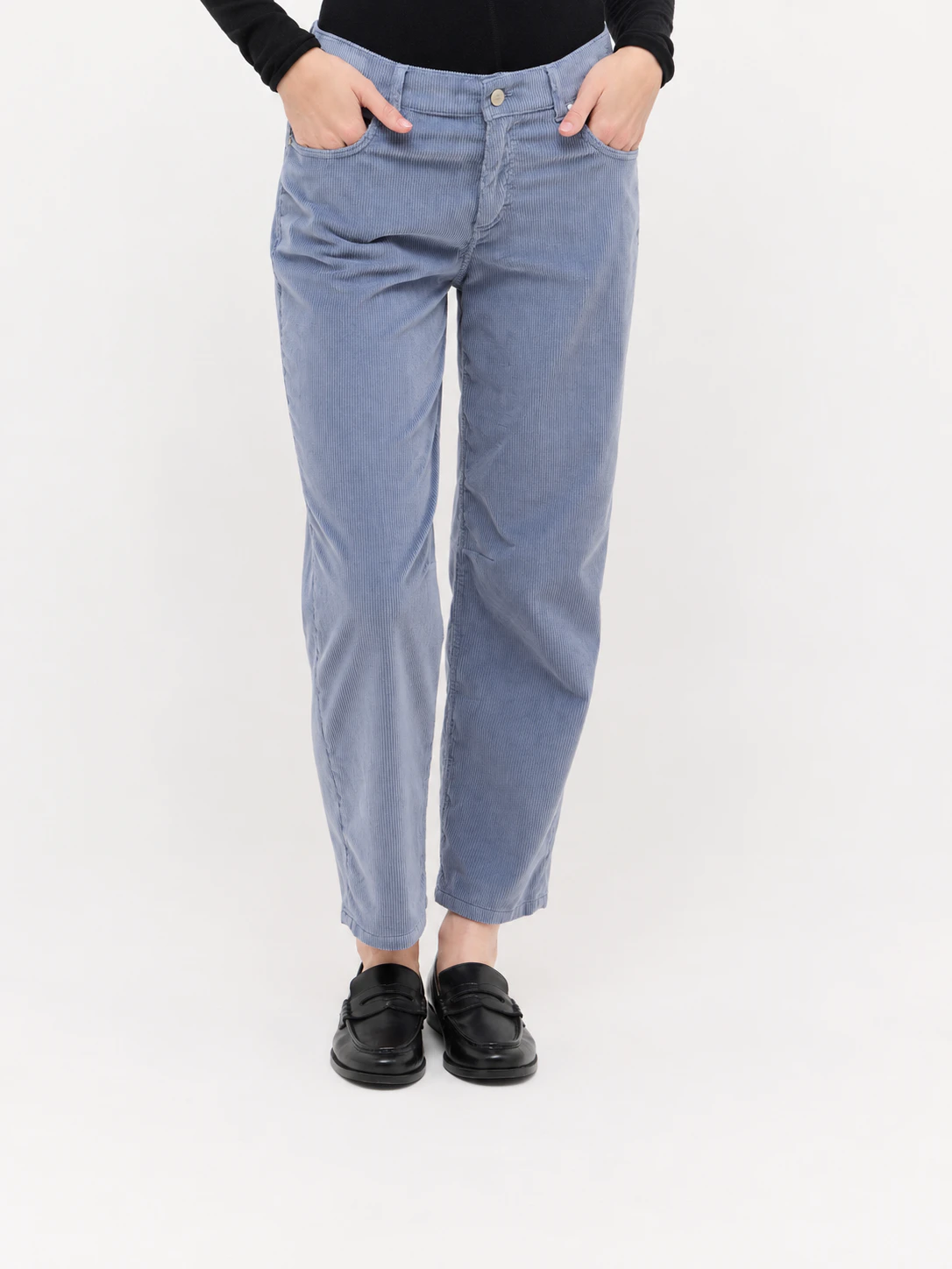 Blaue ANGELS Breitcordhose mit markanter Rippenstruktur