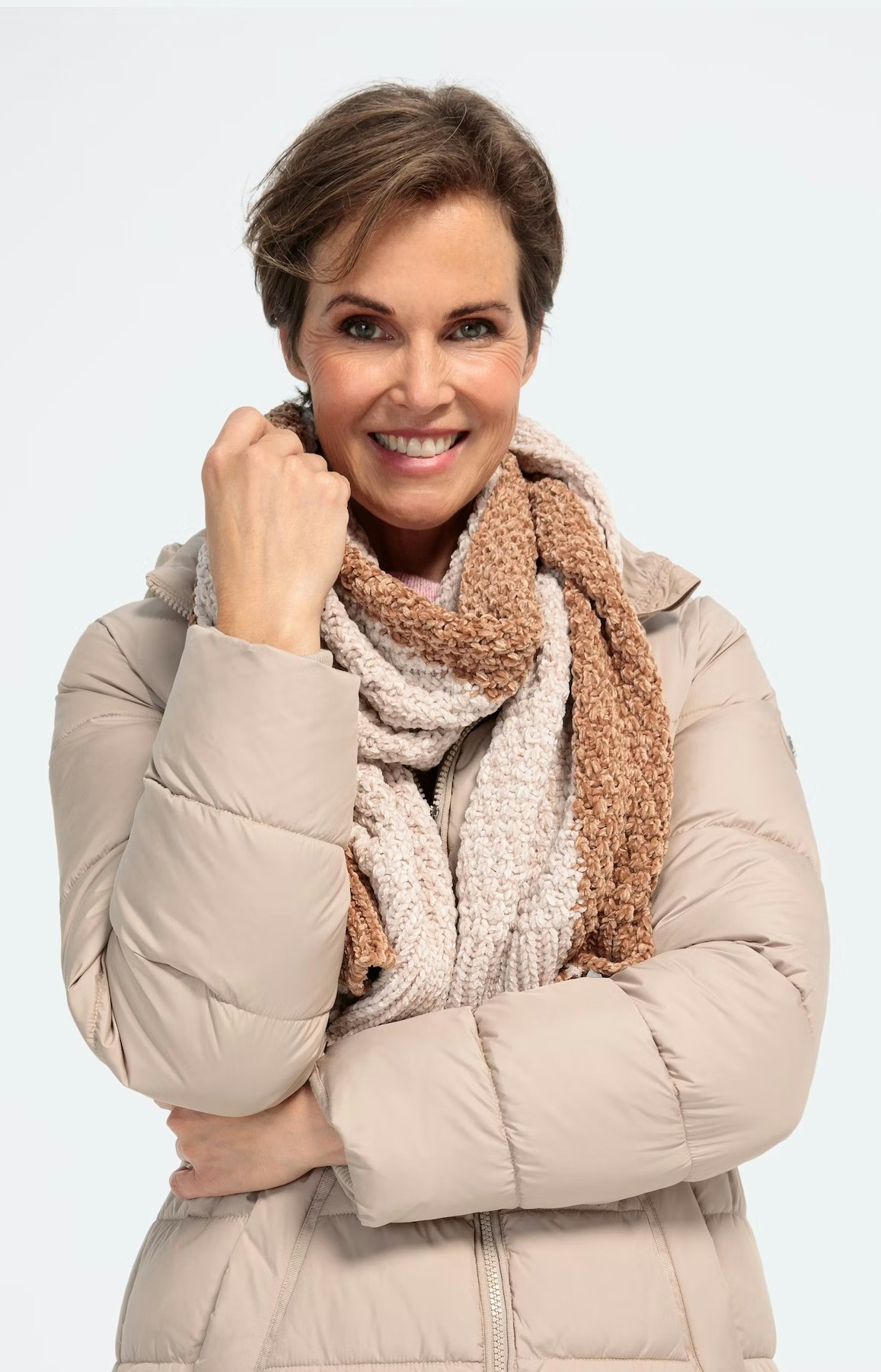 Tweekleurige chenille sjaal