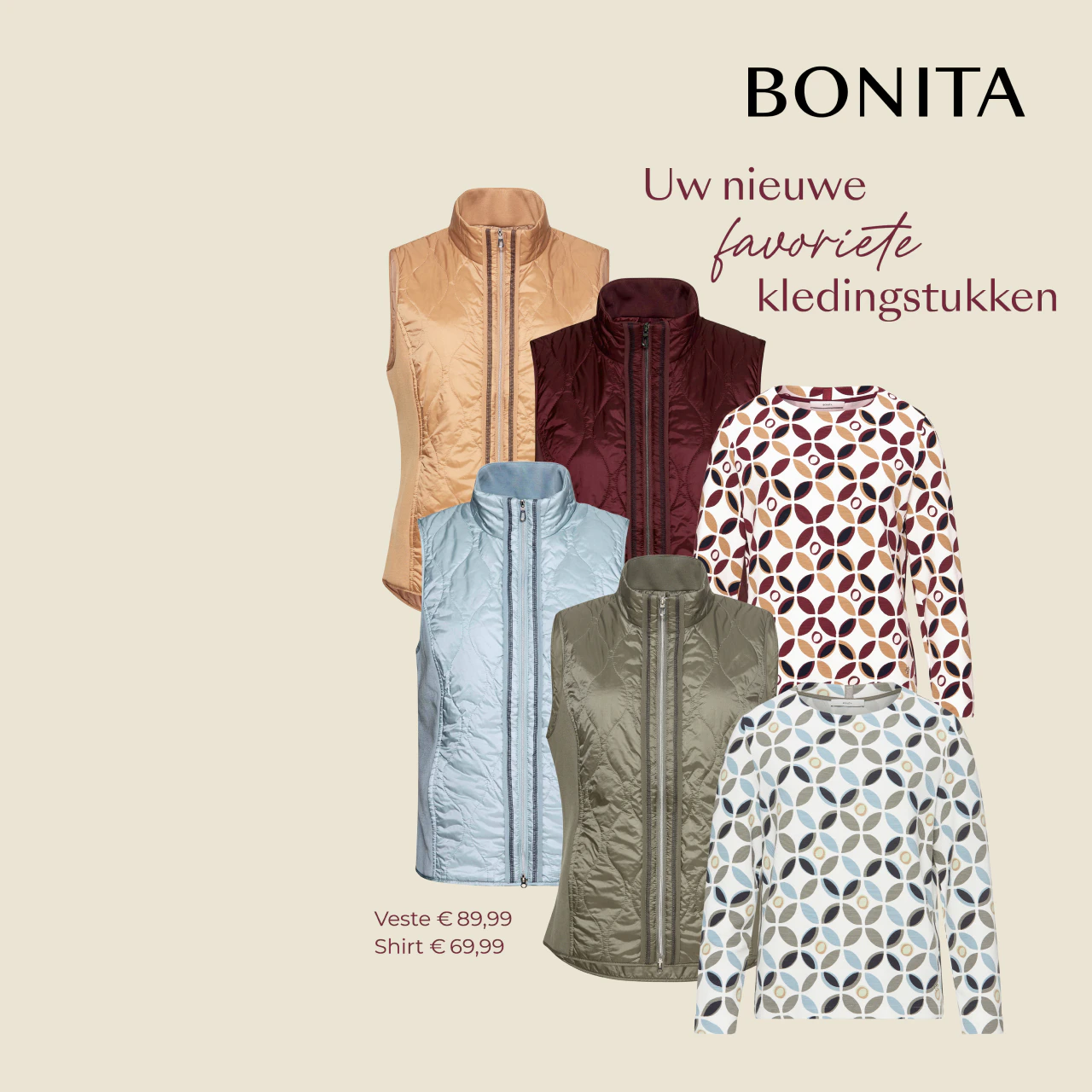 4 vesten en 2 blouses