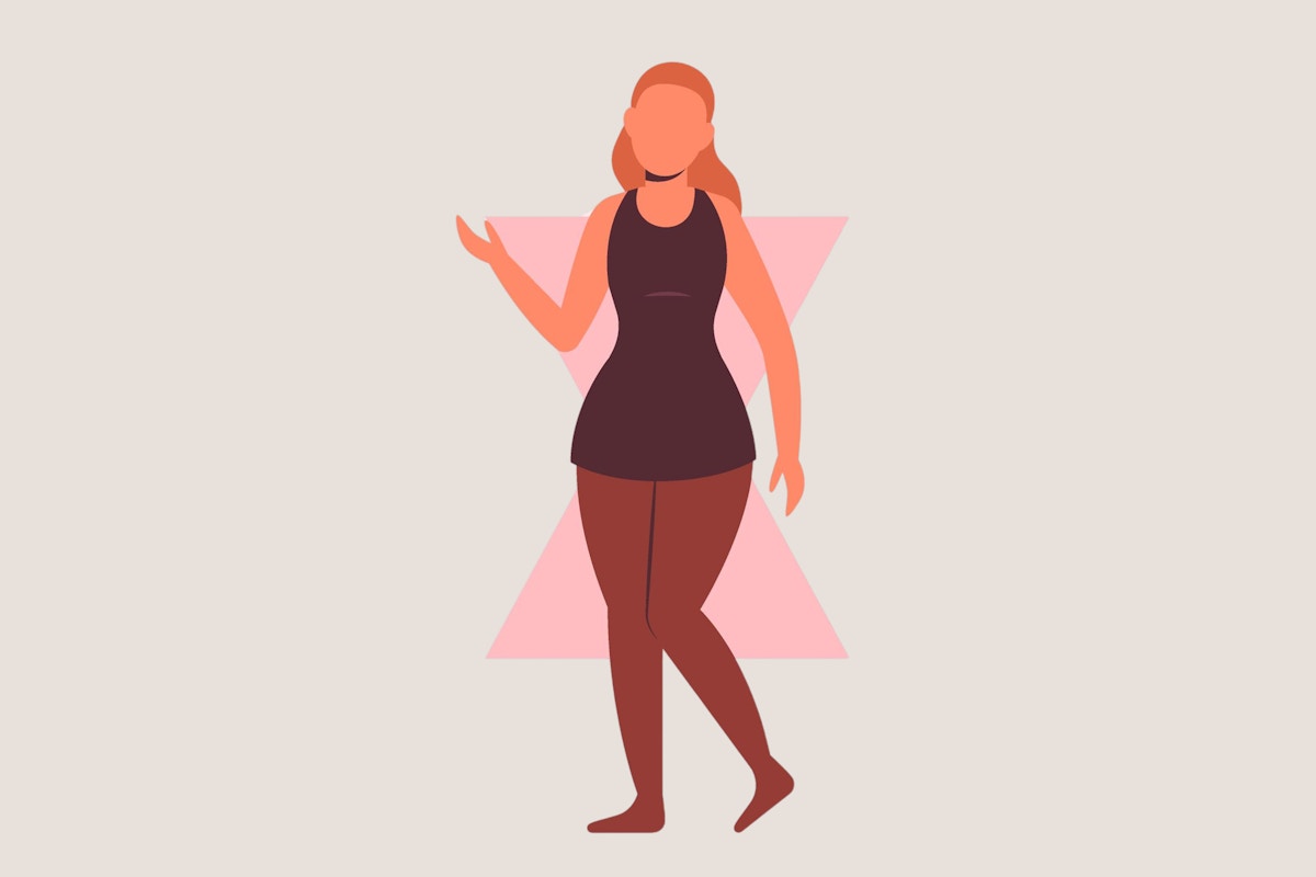 Bonita Passformberatung – Illustration der Sanduhrfigur – ausgewogene Silhouette mit betonter Taille