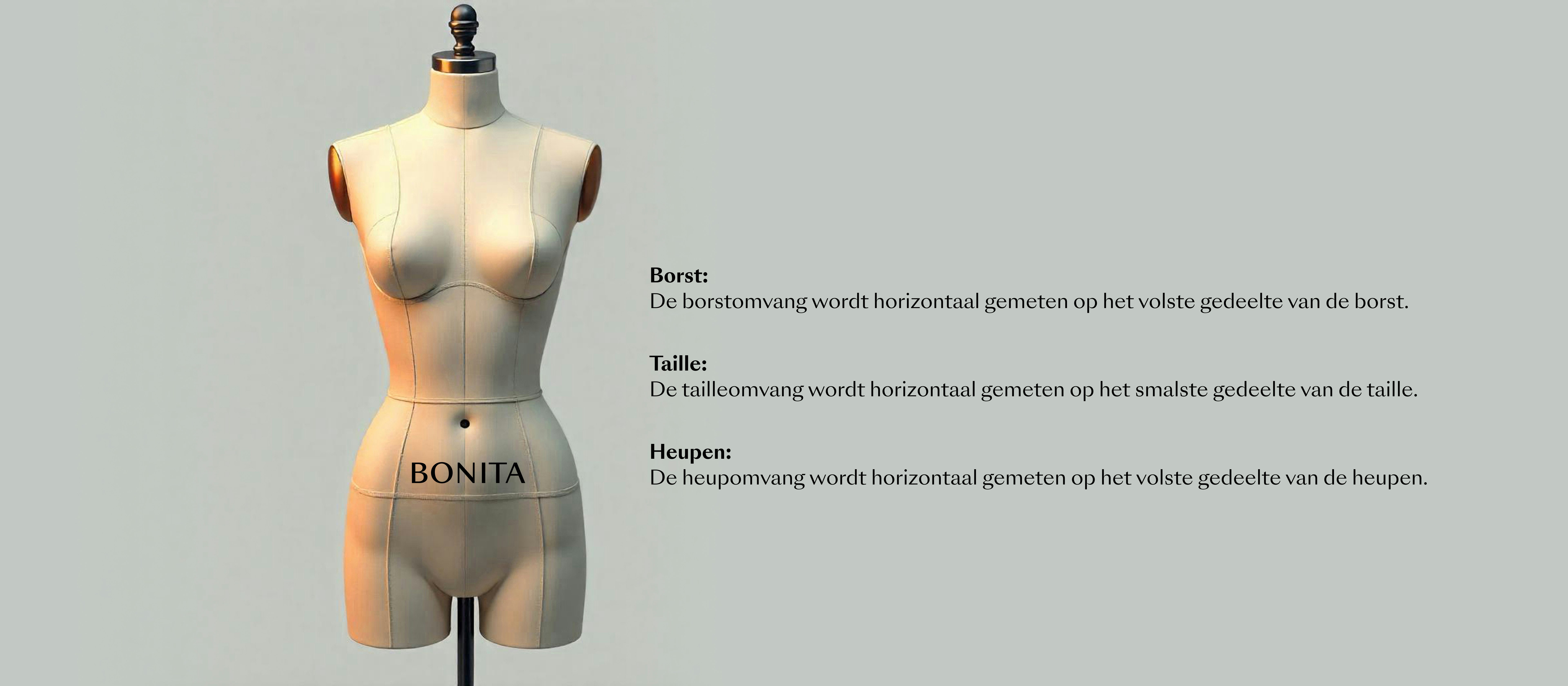 Paspop kleding – juiste maat nemen met meetlint voor maattabel