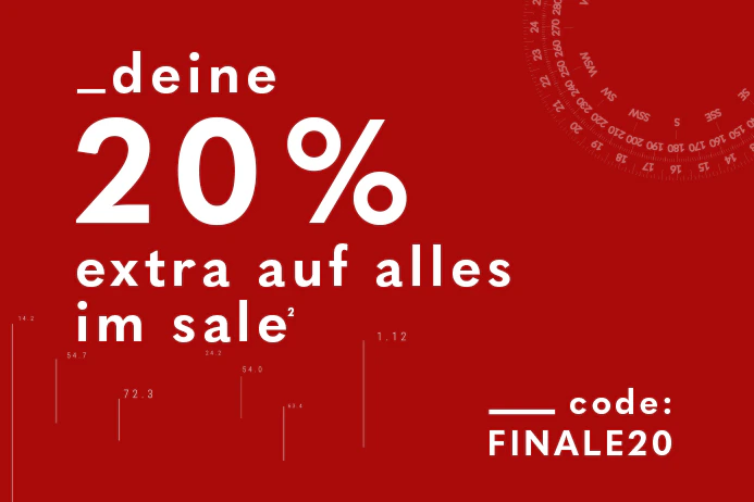 Rote Grafik mit 20% extra auf alles im sale