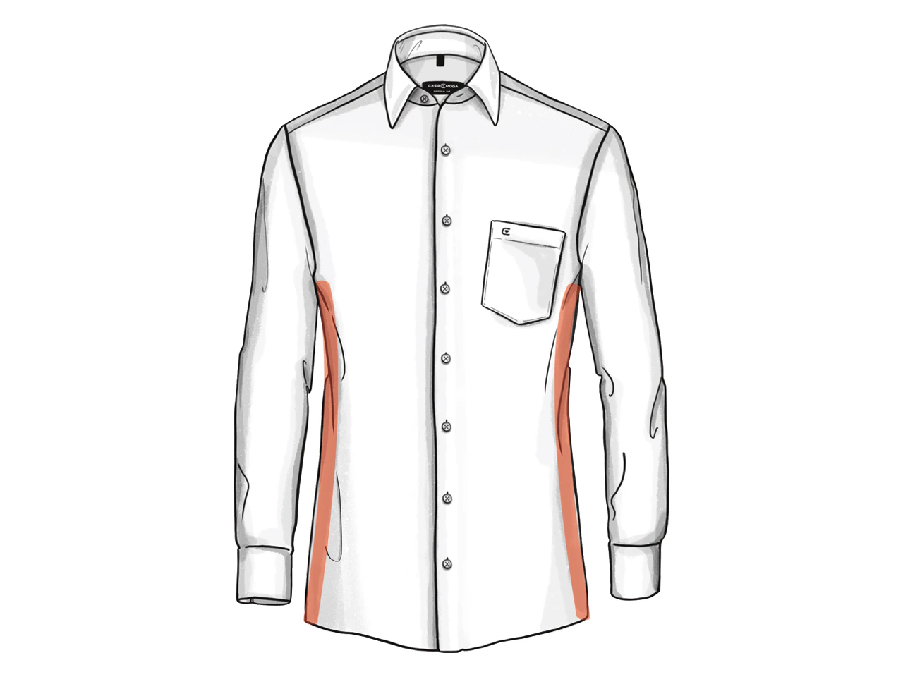 Modern Fit Hemd als Grafik abgebildet