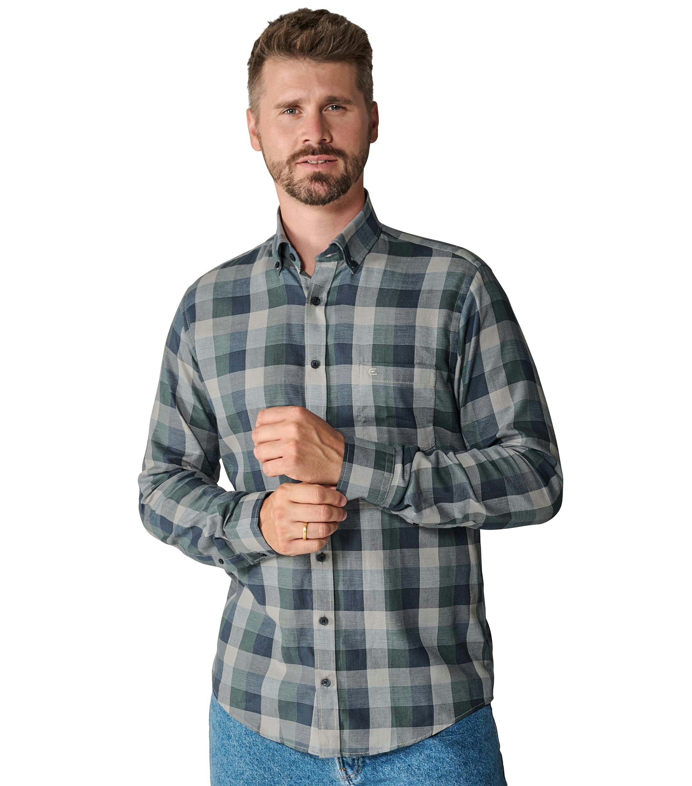 Blaues kariertes Hemd von CASAMODA