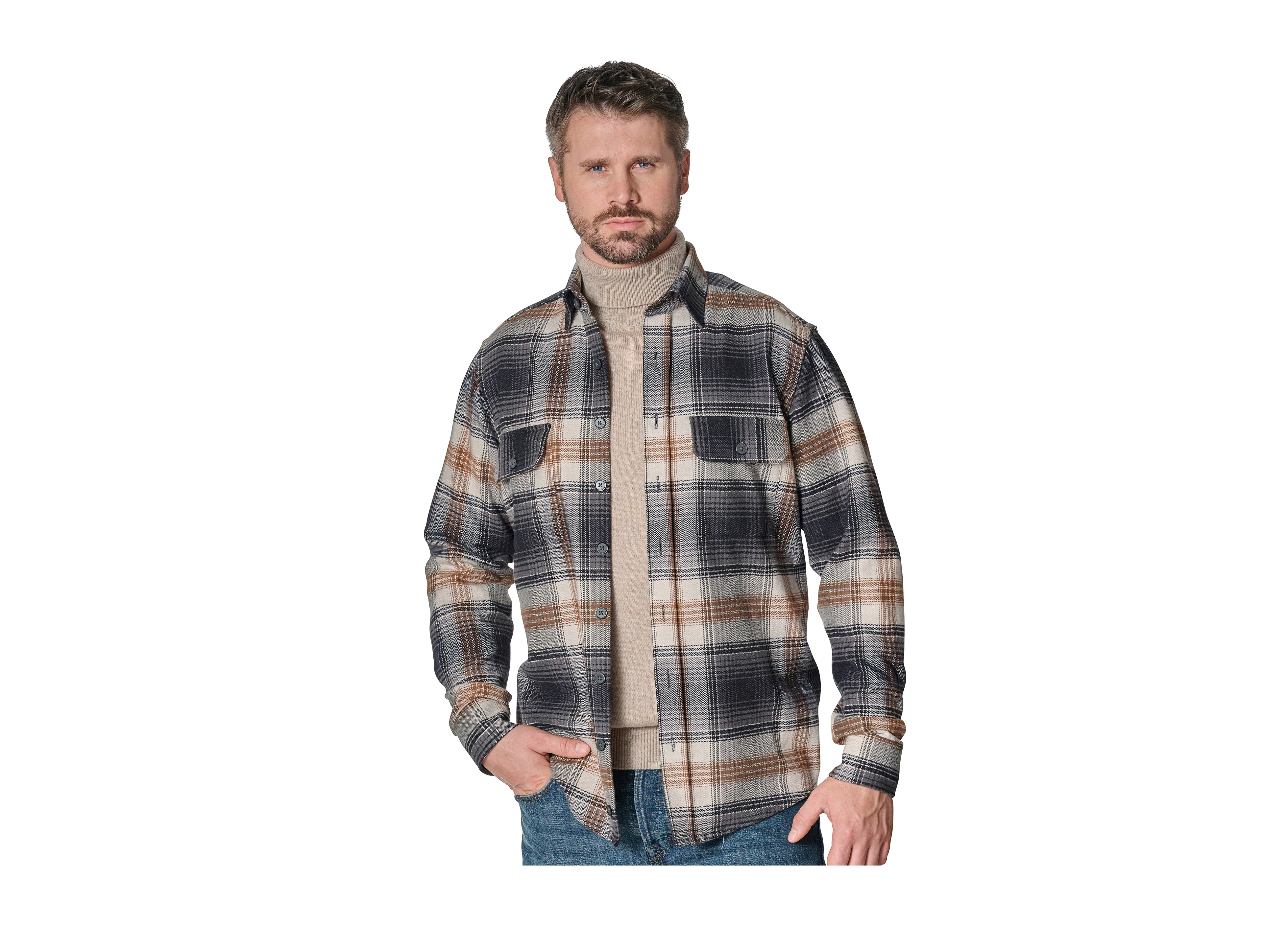 Thore Schölermann in einem Flanell Hemd