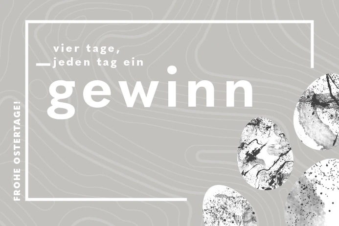 Ostergrafik mit Aufschrift _vier tage, jeden Tag ein gewinn