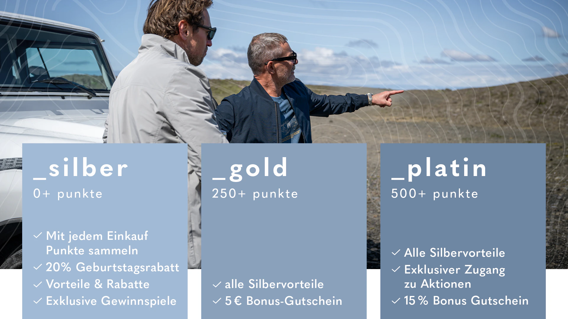 Grafik mit den CLUB Vorteilen für silber, gold und platin
