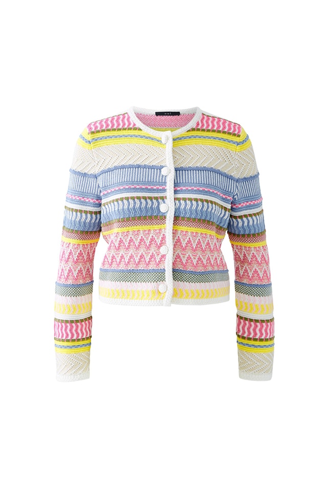 Cardigan with colourful block stripes.
