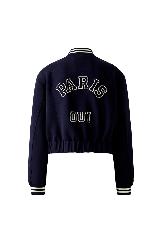 Our blue blouson with Paris Oui lettering on the back.