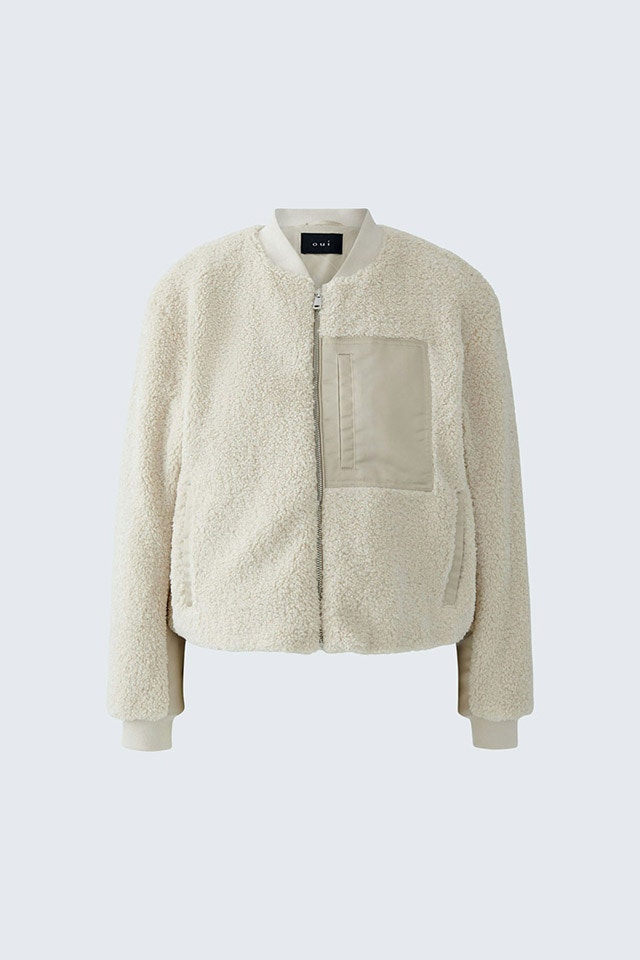 A plush white jacket.