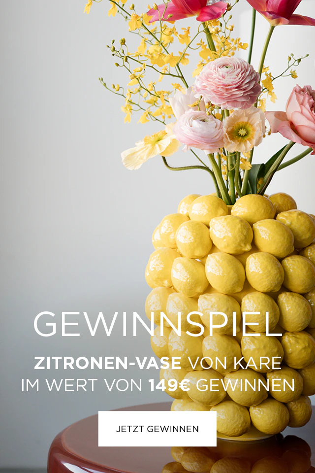 Eine Zitronenvase mit dem Hinweis: Gewinnspiel und Klickfläche: Jetzt gewinnen