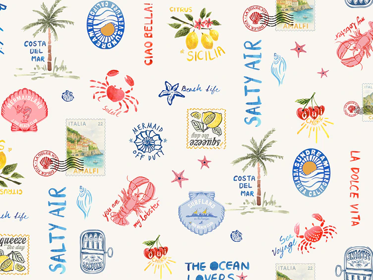 Unterschiedliche Maritime, Strandmotive oder Urlaubsmotive