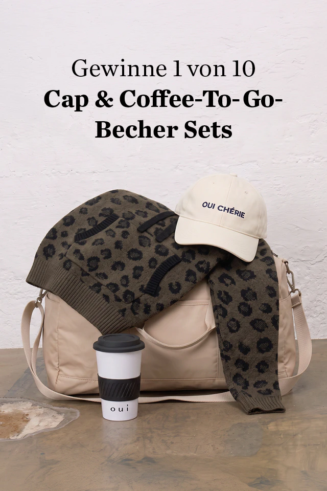 Oui Gewinnspiel: Gewinne 1 von 10 Sets mit Cap und Coffee-to-go-Becher.