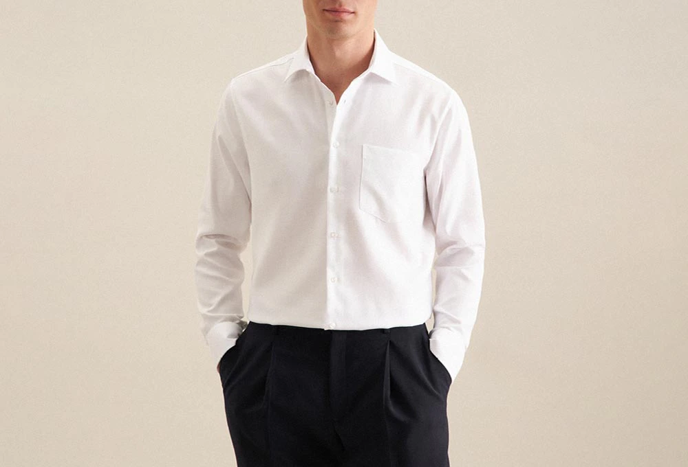 Seidensticker Camicia Uomo Comfort Fit – Maniche Lunghe In Cotone, Colore Beige, Facile Da Stirare - 4