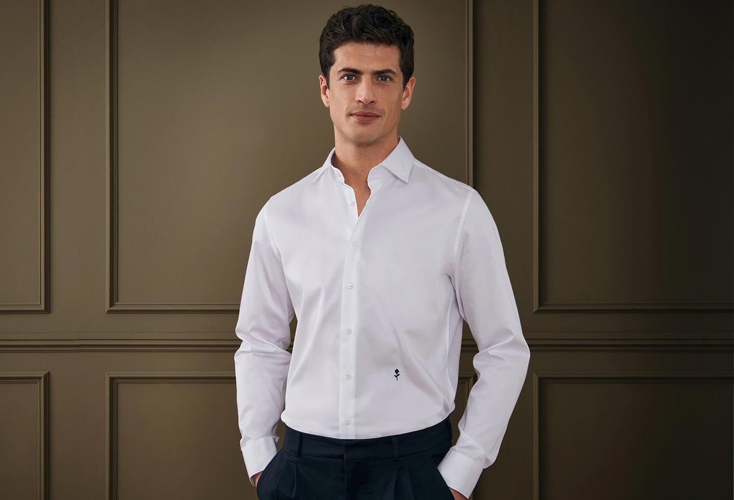 Seidenhemd herren weiß Clearance