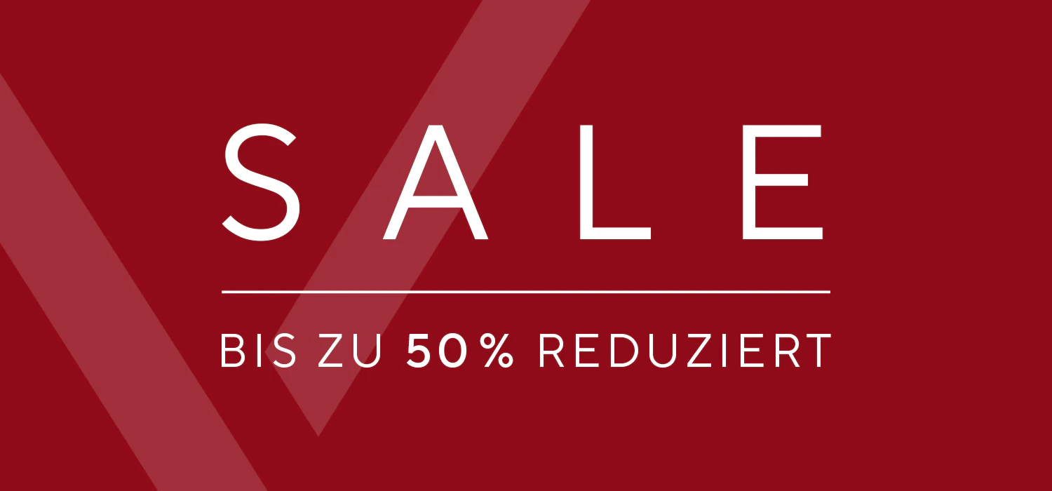 Rote Sale Graifk mit der Aufschrift Sale bis zu 50% reduziert